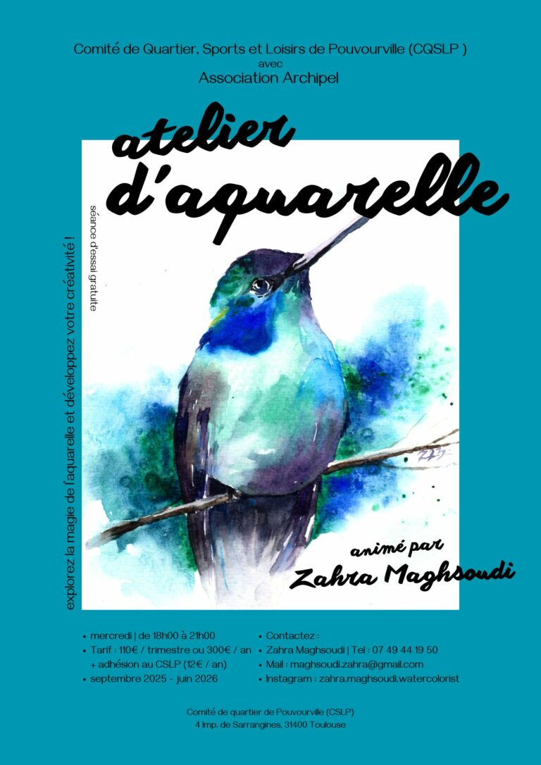 Nouveauté à la rentrée : Cours d’aquarelle